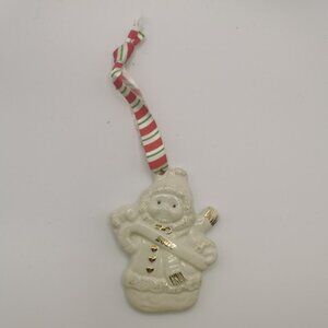VINTAGE LENOX PORCELAIN SNOW BABY CHILD CHRISTMAS TREE ORNAMENT W/ RIBBON EUC